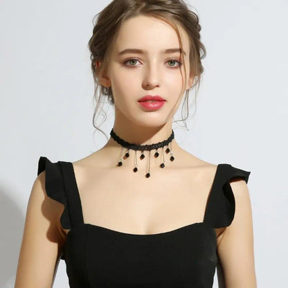 1 Pc Elegant Black Lace Chocker