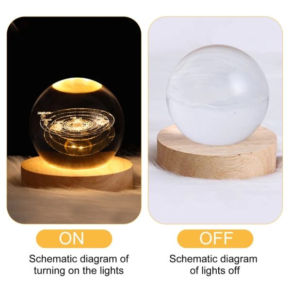 USB LED night light, Galaxy Crystal Ball lamp, 3D planet moon lamp, home decoration