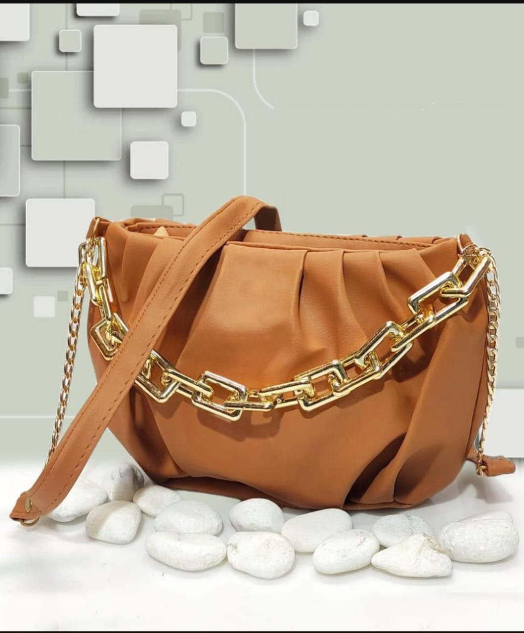 Women's Plain Saddle Crossbody Bag